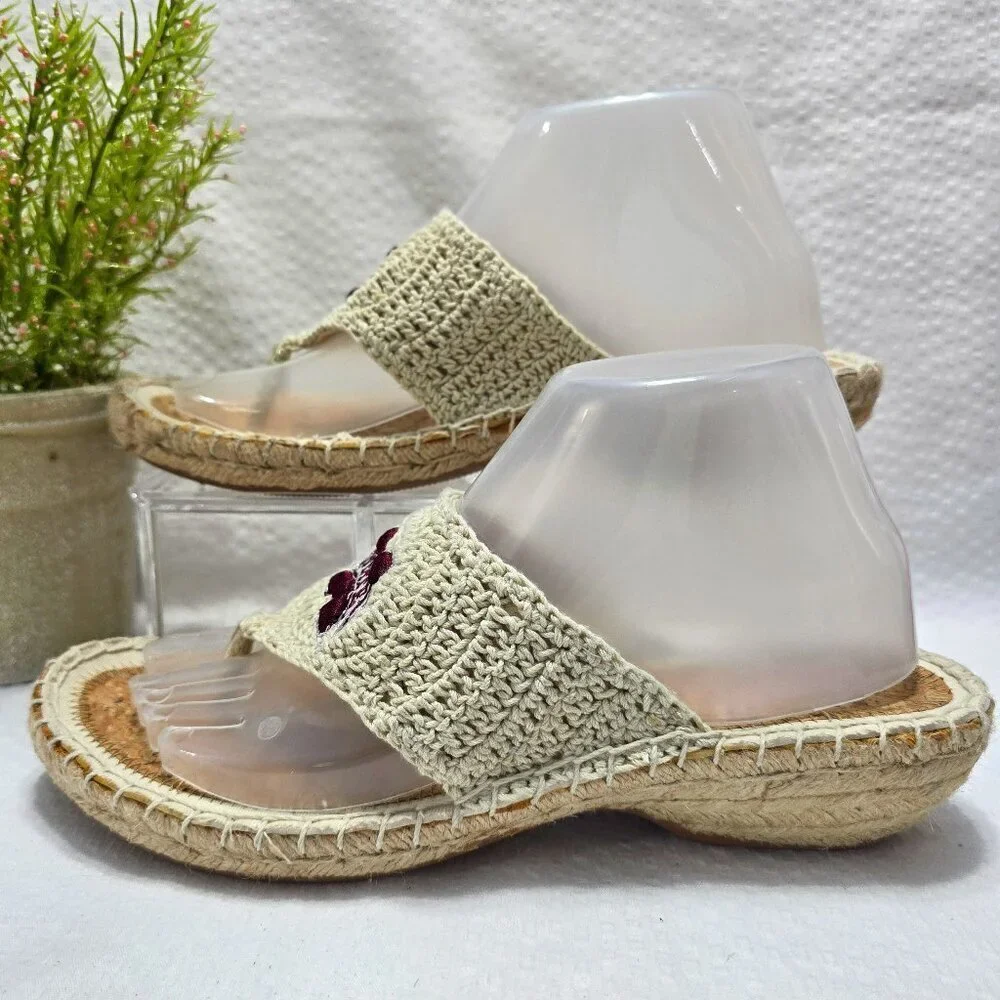 CRUZERZ MISSISSIPPI STATE BULLDOGS CROCHETED SLIP ON SANDAL ESPADRILLE  EUC SZ 9